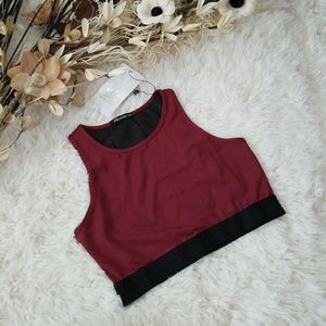 Thefreeyoga Crop Mesh Top With Sports Band